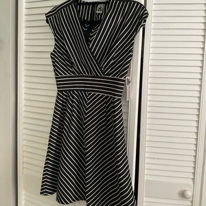 Super cute black and white poly upcycled dress
